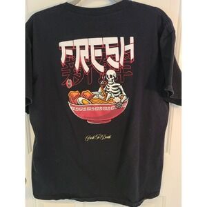 Retrofit Ramen Bowl FRESH Foodie Lover Men's XL T Shirt Fresh to Death